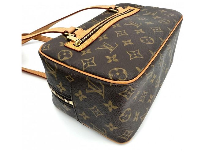 Borsa Louis Vuitton Cite MM Marrone Bianco Monogramma - vista 3