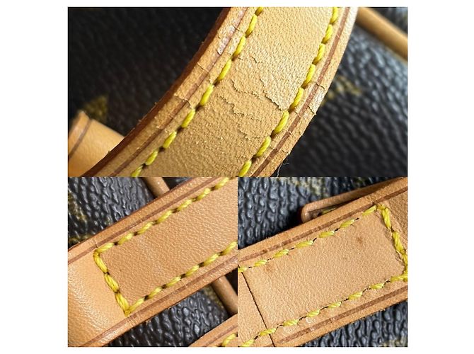 Borsa Louis Vuitton Cite MM Marrone Bianco Monogramma - vista 7
