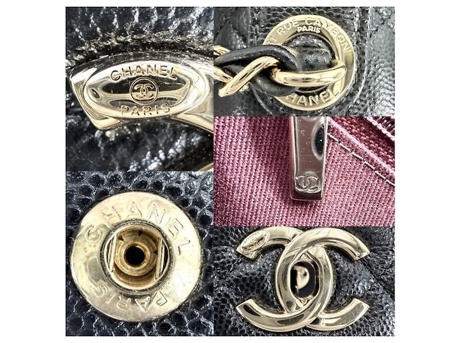 Borsa Chanel Matelassé Coco Mark da donna Nero Bianco - vista 6