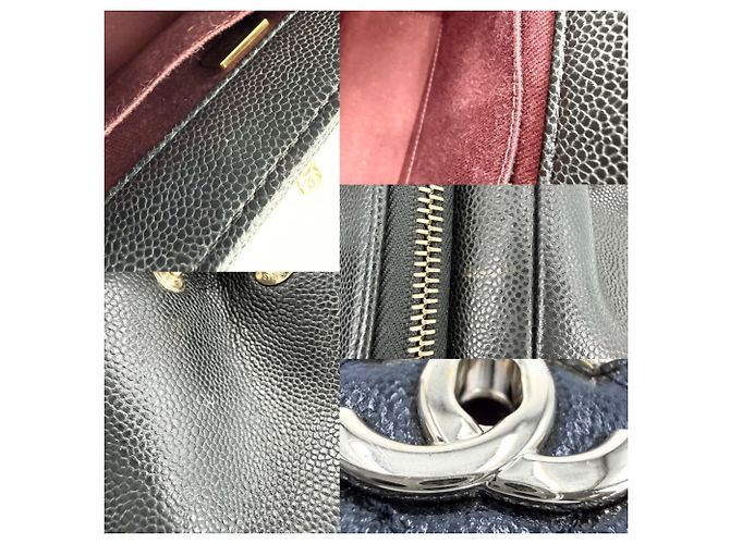 Borsa Chanel Matelassé Coco Mark da donna Nero Bianco - vista 7