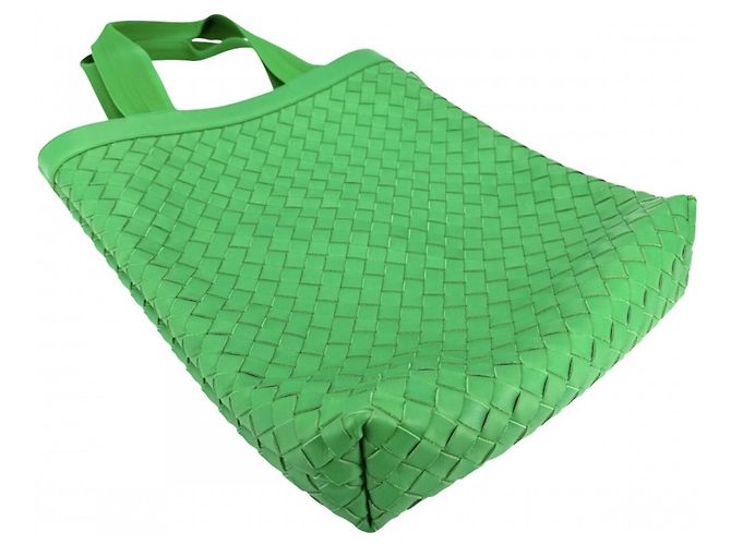 Borsa Tote Bottega Veneta in pelle verde Bianco - vista 3