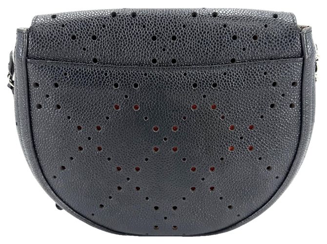 Borsa a tracolla traforata Chanel Nero Bianco Arancione - vista 2