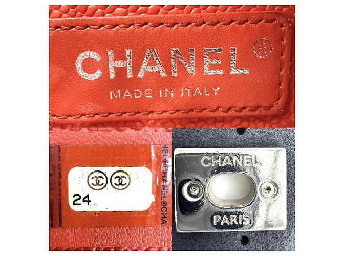 Borsa a tracolla traforata Chanel Nero Bianco Arancione - vista 5
