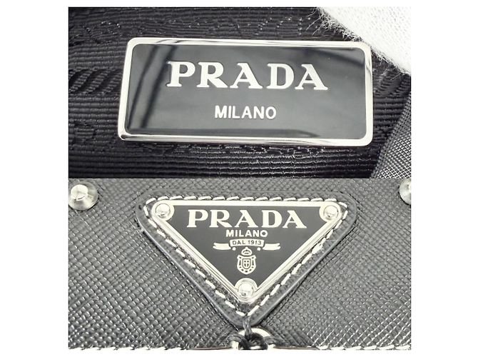 Zaino Prada Tessuto Robot Nero Bianco - vista 5