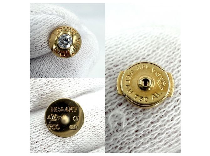 Boucles d'oreilles pour femmes Louis Vuitton en or jaune 18K Doré - vue 3