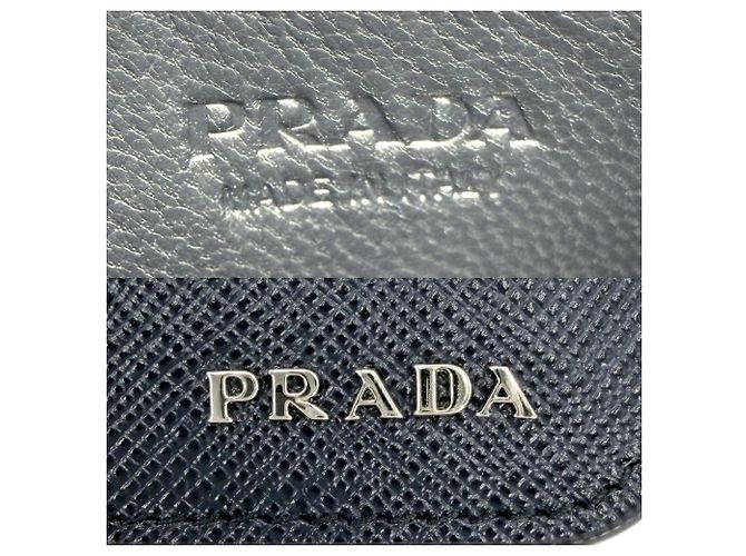 Monedero Prada de piel Saffiano Blanco Azul marino - vista 5