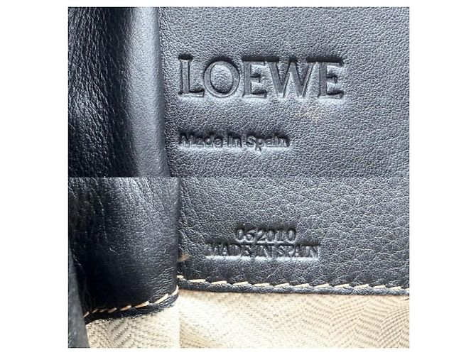 Borsa Anagram Hammock da donna Loewe Nero Bianco Beige - vista 5
