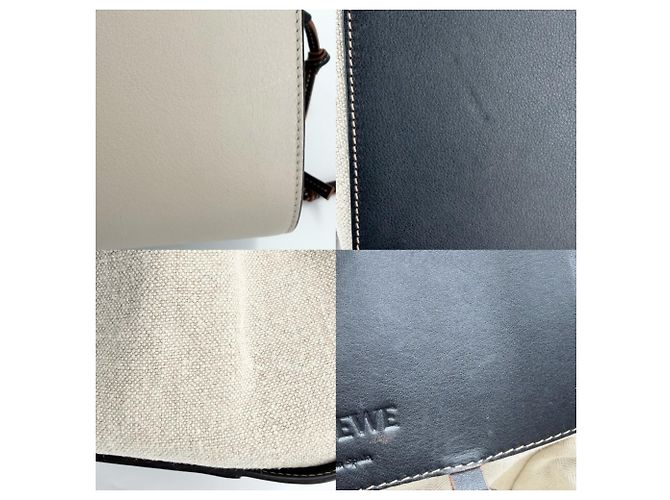 Borsa Anagram Hammock da donna Loewe Nero Bianco Beige - vista 6