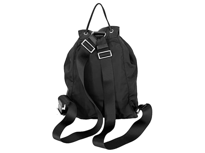Zaino Prada da donna con logo triangolare Nero Bianco - vista 2