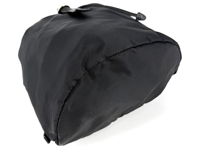 Zaino Prada da donna con logo triangolare Nero Bianco - vista 3