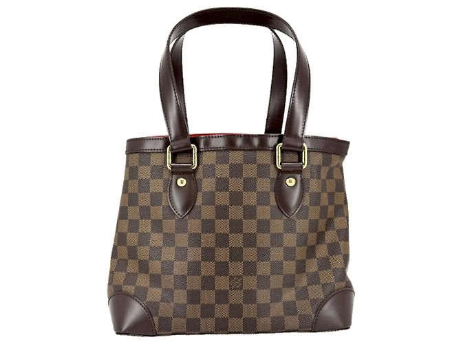 Borsa Tote Louis Vuitton Hampstead PM Marrone Bianco - vista 2
