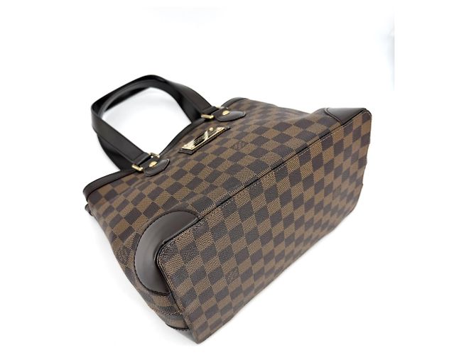 Borsa Tote Louis Vuitton Hampstead PM Marrone Bianco - vista 3