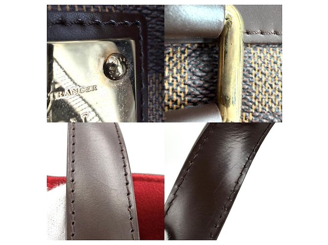 Borsa Tote Louis Vuitton Hampstead PM Marrone Bianco - vista 5