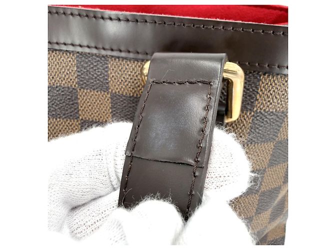 Borsa Tote Louis Vuitton Hampstead PM Marrone Bianco - vista 7