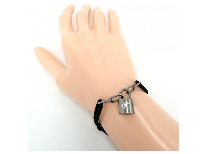 Lockit Bracciale con charm da uomo Louis Vuitton Nero Argento - vista 3