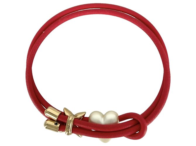 Bracciale con ciondoli Louis Vuitton rosso e bianco - vista 2