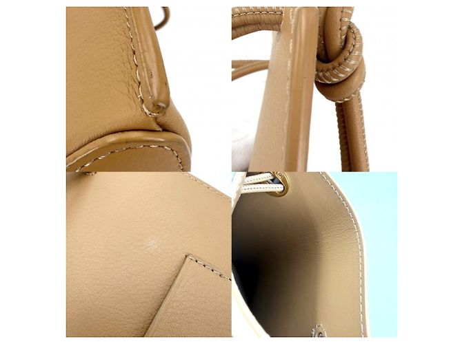 Borsa a tracolla mini Loewe Women's Anagram Pebble Dice Pocket Bianco Beige D'oro - vista 6