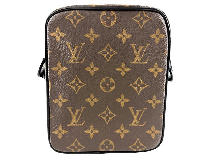 Borsa a tracolla Louis Vuitton Christopher Marrone Nero Bianco - vista 2