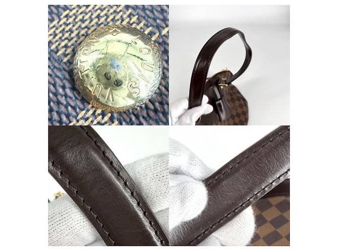 Borsa Louis Vuitton Verona PM Marrone Bianco - vista 7