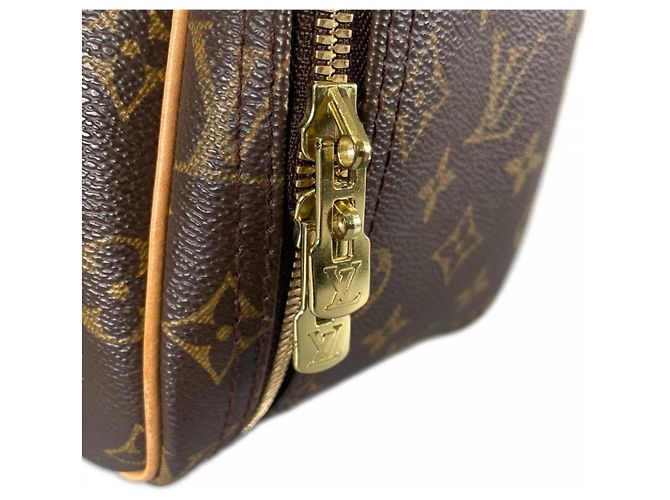 Borsa a mano Louis Vuitton Excursion Marrone Bianco Monogramma - vista 12