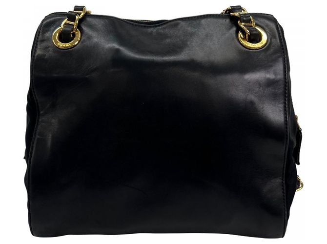 Borsa a tracolla Prada in pelle blu navy scuro Bianco - vista 2