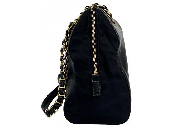 Borsa a tracolla Prada in pelle blu navy scuro Bianco - vista 3