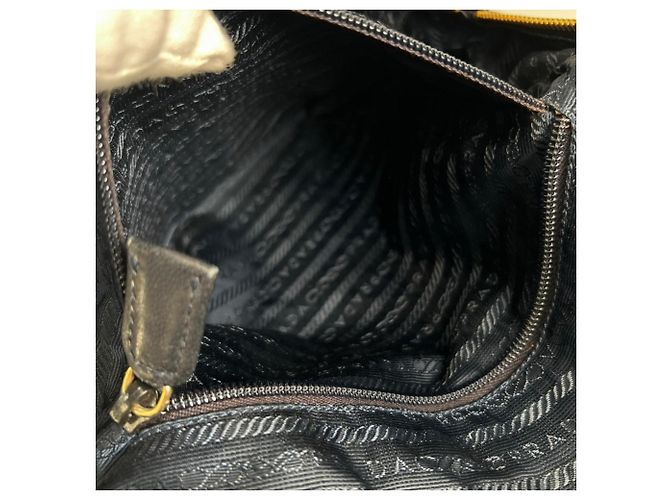 Borsa a tracolla Prada in pelle blu navy scuro Bianco - vista 5