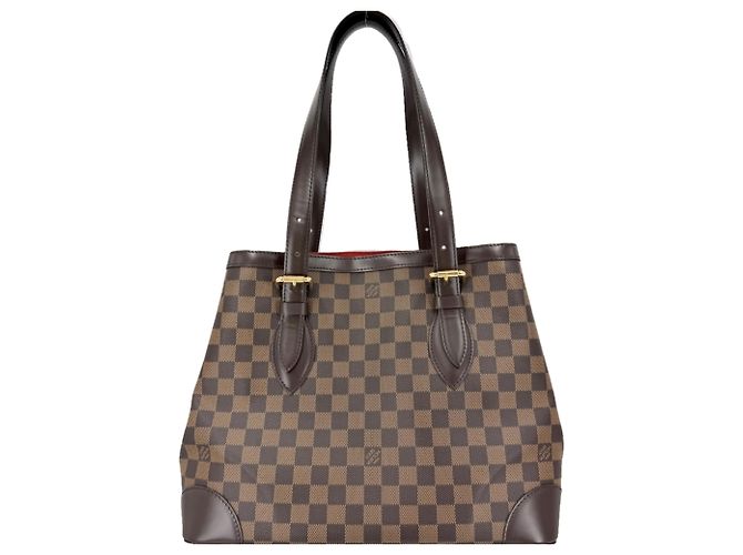 Borsa Tote Louis Vuitton Hampstead MM Marrone Bianco - vista 2