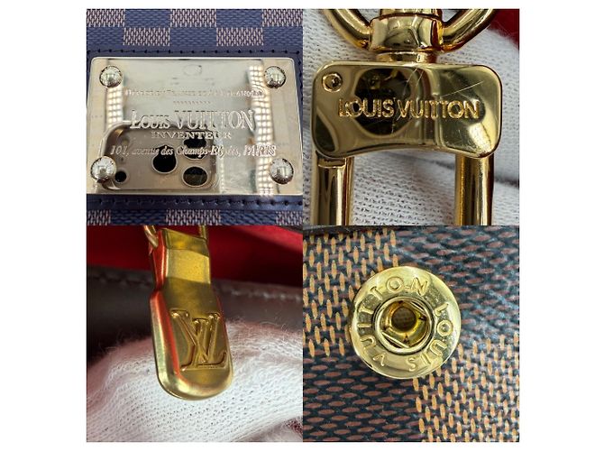 Borsa Tote Louis Vuitton Hampstead MM Marrone Bianco - vista 5