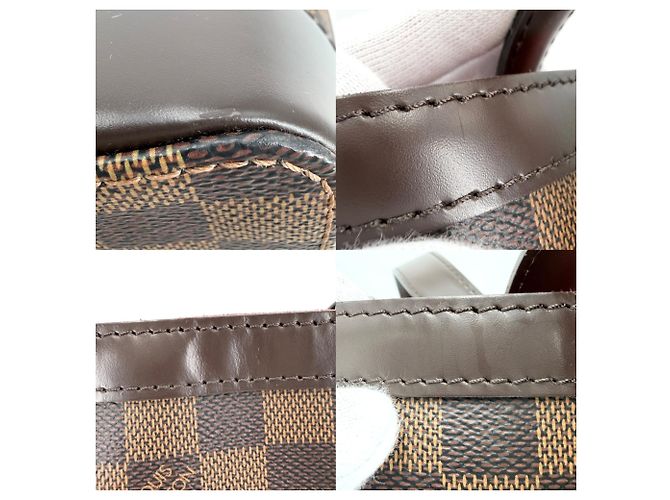 Borsa Tote Louis Vuitton Hampstead MM Marrone Bianco - vista 6