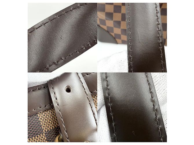 Borsa Tote Louis Vuitton Hampstead MM Marrone Bianco - vista 7