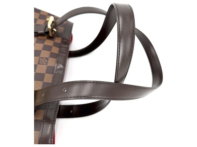 Borsa Tote Louis Vuitton Hampstead MM Marrone Bianco - vista 9