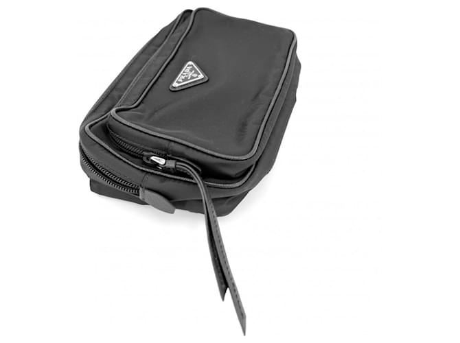 Borsa a tracolla e sling Prada in nylon Nero Bianco - vista 3