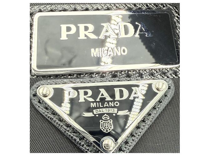 Borsa a tracolla e sling Prada in nylon Nero Bianco - vista 5