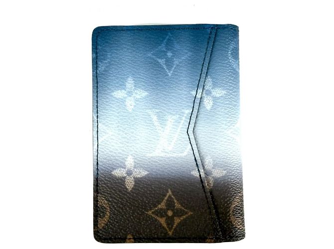 Organizer Portabiglietti Monogram da uomo Louis Vuitton Marrone Bianco Blu - vista 2