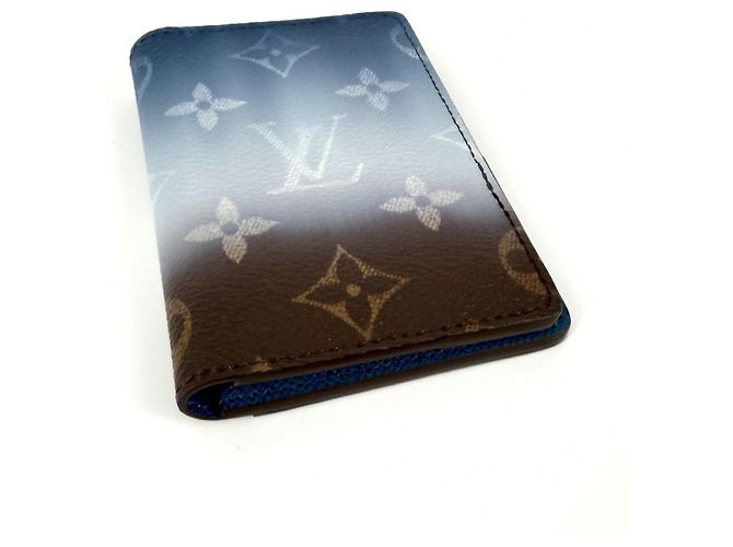 Organizer Portabiglietti Monogram da uomo Louis Vuitton Marrone Bianco Blu - vista 3
