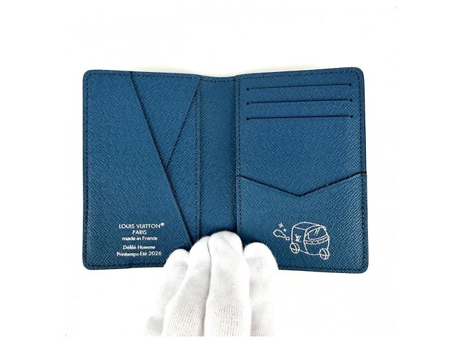 Organizer Portabiglietti Monogram da uomo Louis Vuitton Marrone Bianco Blu - vista 4