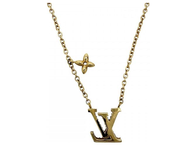 Collana con pendente in strass dorato Louis Vuitton D'oro - vista 2