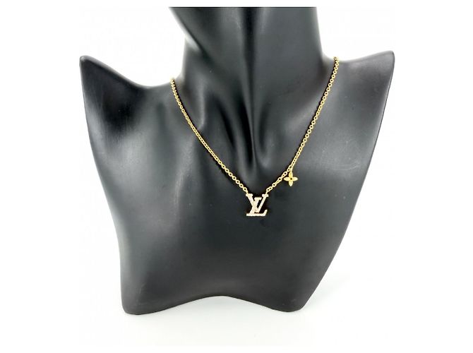 Collana con pendente in strass dorato Louis Vuitton D'oro - vista 3