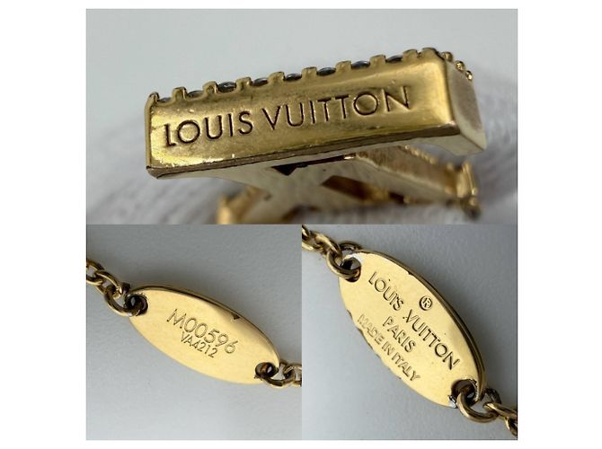 Collana con pendente in strass dorato Louis Vuitton D'oro - vista 4