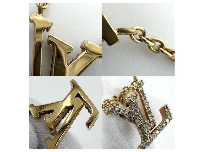 Collana con pendente in strass dorato Louis Vuitton D'oro - vista 7