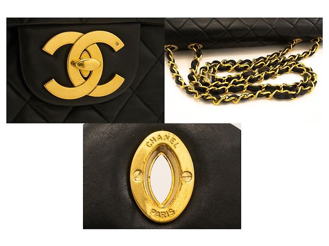 Chanel Classic Flap Lambskin Jumbo Nero - vista 7