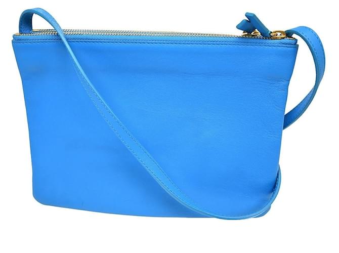 Céline Celine Trio Leather Small Blu - vista 2