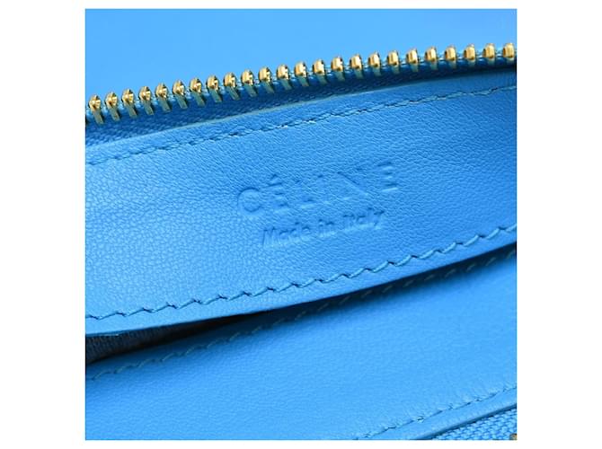 Céline Celine Trio Leather Small Blu - vista 5