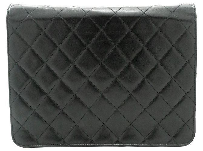 Chanel Vintage Mini Full Flap in pelle d'agnello matelassé Nero - vista 2