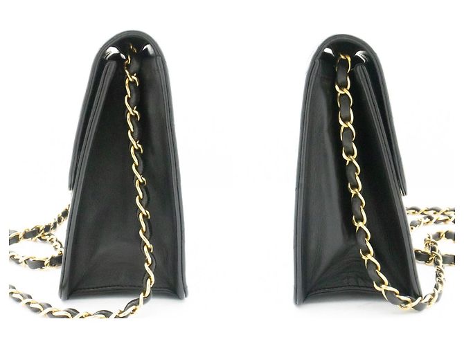 Chanel Vintage Mini Full Flap in pelle d'agnello matelassé Nero - vista 5