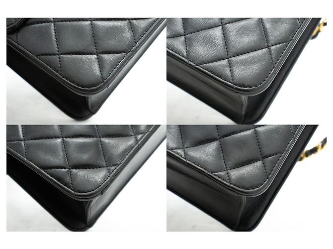 Chanel Vintage Mini Full Flap in pelle d'agnello matelassé Nero - vista 6