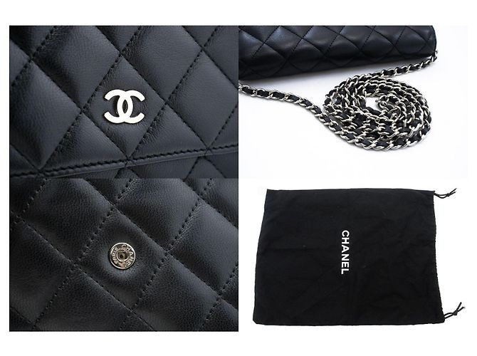 Chanel Wallet on Chain Quilted Lambskin Mini Nero - vista 7