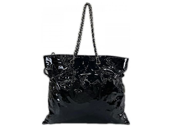 Chanel Shopper aus schwarzem Lackleder - Ansicht 2