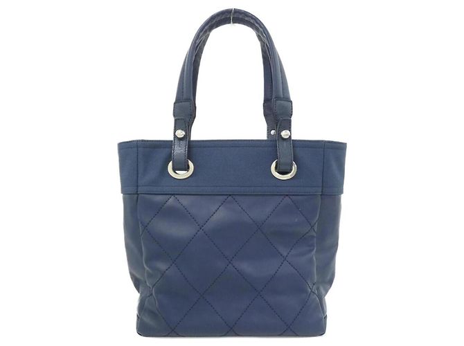 Borsa Chanel Paris Biarritz Line 34208 Blu navy - vista 2
